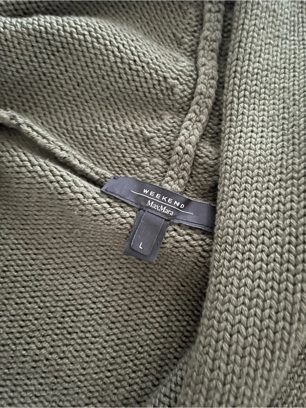 MaxMara Weekend Olive Knit Hooded Sweater - Picture 9 of 14